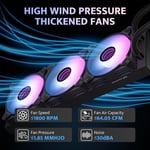 DarkFlash Wave DV360S 360mm AIO Liquid Cooler with LCD Screen Black thumbnail 4