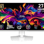 MSI MAG 272QPW QD-OLED X28 27" 2K QHD 280Hz 0.03ms White Gaming Monitor thumbnail 1
