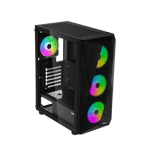 SAMA 3313 Mid-Tower ATX Case Black Tempered Glass with 4 ARGB Fans thumbnail 5