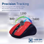ماوس Promate Cursor EZGrip 1600 DPI لاسلكي أحمر thumbnail 6