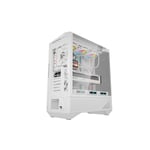 darkFlash DY460 White Dual-Chamber Mid-Tower ATX PC Case (Included 4 ARGB Fans / 3-Sided Panoramic Tempered Glass / Back-Connect Motherboard Support / USB-C 10Gbps) thumbnail 3