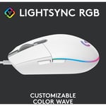ماوس Logitech G203 LIGHTSYNC 8000 DPI RGB USB أبيض thumbnail 33