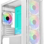 SAMA M-ATX Mini-Tower Case White Tempered Glass thumbnail 6
