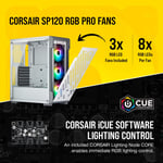 Corsair iCUE 220T RGB Airflow Mid-Tower ATX Case White Tempered Glass thumbnail 5