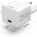 شاحن Hama 25W Power Delivery جداري أبيض thumbnail 3