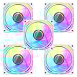 DarkFlash INF 24T 120mm ARGB Case Fan 5-in-1 Pack White thumbnail 2