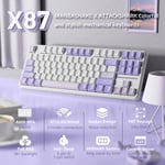 كيبورد Attack Shark X87 80% TKL ميكانيكي قابل للتبديل حرارياً Dual-Mode RGB Twilight Purple thumbnail 2