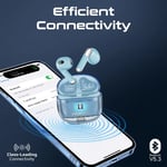 سماعات Promate TransPods IntelliTouch TWS بلوتوث 5.3 13mm 6H أزرق thumbnail 2
