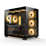 كيس Huntkey S980 Tornado Mid-Tower ATX Hs أبيض زجاج مقوى thumbnail 7