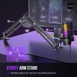 FIFINE AmpliGame A8T USB Gaming Microphone Kit with Boom Arm RGB thumbnail 6
