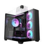 DarkFlash TH285 Mid-Tower ATX Case Black Tempered Glass thumbnail 7