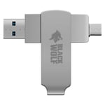 Black Wolf 2-in-1 Flash Drive 128GB USB-C & USB-A 3.2 thumbnail 5