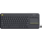 كيبورد Logitech K400 Plus Full-Size لاسلكي لوحة لمس أسود thumbnail 1