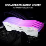 TEAMGROUP T-Force Delta RGB DDR5 32GB (2x8GB) 5600MHz CL36 Desktop Memory White thumbnail 9