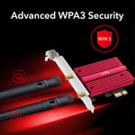 راوتر Cudy WE3000S AX5400 Wi-Fi 6E Tri-Band PCIe Bluetooth 5.3 thumbnail 3