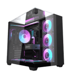 DarkFlash TH285 Mid-Tower ATX Case Black Tempered Glass thumbnail 6