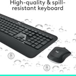 كيبورد Logitech MK540 Full-Size لاسلكي أسود thumbnail 8