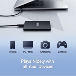 وحدة تخزين خارجية ليكسر SL500 بسعة 2 تيرابايت USB 3.2 Gen 2x2 محمولة أسود thumbnail 5