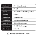 Raptor RGC-100 Gaming Chair Green & White thumbnail 3