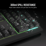 كيبورد Corsair K55 Core Full-Size Membrane RGB سلكي أسود thumbnail 5