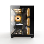 كيس Huntkey S980 Tornado Mid-Tower ATX Hs أبيض زجاج مقوى thumbnail 13