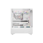 darkFlash DY460 White Dual-Chamber Mid-Tower ATX PC Case (Included 4 ARGB Fans / 3-Sided Panoramic Tempered Glass / Back-Connect Motherboard Support / USB-C 10Gbps) thumbnail 7