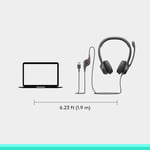Logitech H390 USB Computer Headset Noise-Cancelling Microphone - Black thumbnail 4