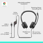 Logitech H390 USB Computer Headset Noise-Cancelling Microphone - Black thumbnail 3