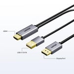 محول UNITEK HDMI إلى DisplayPort كيبل 1.8m أسود thumbnail 1