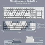 Redragon BS-8772 94key Low Profile Combo Dual-Mode Keyboard & Mouse Grey/White thumbnail 3