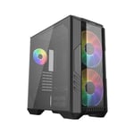 Cooler Master HAF 500 Mid-Tower ATX Case Black Tempered Glass thumbnail 2