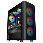 SAMA 3311B Mid-Tower ATX Case Black Tempered Glass thumbnail 7