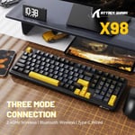 كيبورد Attack Shark Full-Size Hot-Swappable Wireless RGB أسود thumbnail 4