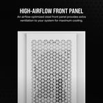 كيس Corsair 5000D Airflow Core Mid-Tower أبيض زجاج مقسى thumbnail 4