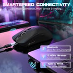 ماوس Attack Shark X1 40000 DPI Dual-Mode RGB أسود thumbnail 4