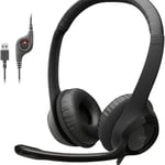 Logitech H390 USB Computer Headset Noise-Cancelling Microphone - Black thumbnail 2