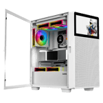 SAMA V Play 4367 Mid-Tower ATX Case White with 7-inch LCD Monitor thumbnail 5