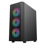 SAMA 3311B Mid-Tower ATX Case Black Tempered Glass thumbnail 3