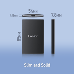 وحدة تخزين خارجية ليكسر SL500 بسعة 2 تيرابايت USB 3.2 Gen 2x2 محمولة أسود thumbnail 6