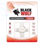 Black Wolf 4-in-1 Flash Drive 128GB USB-A thumbnail 2