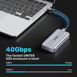 هارد خارجي Unitek SolidForce Reefer TurboCool 8TB USB4 40Gbps SSD رمادي thumbnail 6