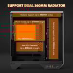 DarkFlash DY470 Mid-Tower ATX Case Black Tempered Glass thumbnail 3