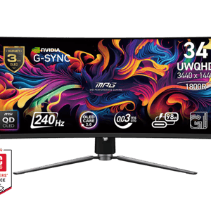 MSI MPG 341CQPX QD-OLED 34" UWQHD 240Hz 0.03ms Curved Ultrawide Gaming Monitor