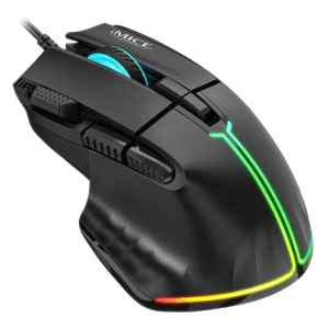 iMice T50 Wired Mouse Black 12800 DPI RGB