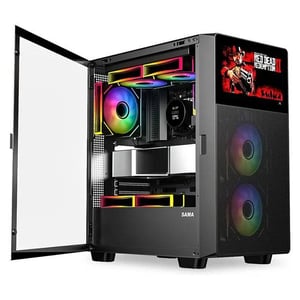 كيس Sama V-Play Mid-Tower ATX أسود زجاج مقوى RGB