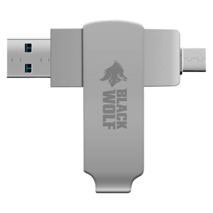 Black Wolf 2-in-1 Flash Drive 128GB USB-C & USB-A 3.2