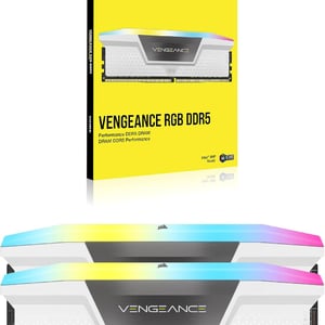 CORSAIR VENGEANCE RGB 32GB (2x16GB) DDR5 6000MT/s CL36 Memory Kit - White