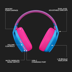 سماعات Logitech G435 Dual-Mode لاسلكي بلوتوث قيمنق مع ميكروفون أزرق