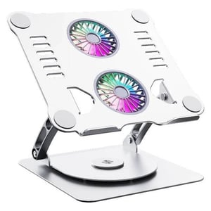 Laptop Stand 360 T619 V4.1 Fan Cooling Silver