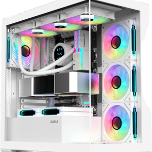 SAMA SV01 Mid-Tower ATX Case White Tempered Glass